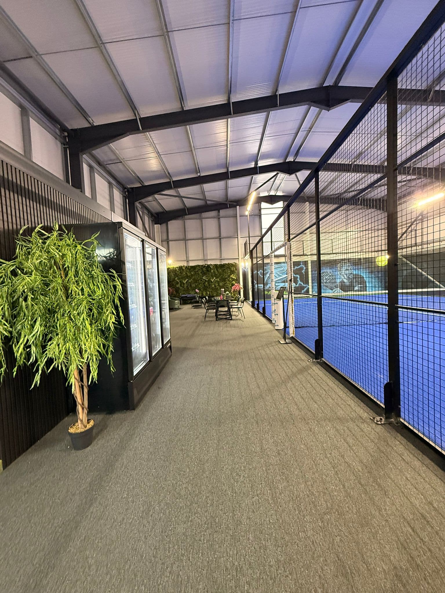 Lounge area at the RAZR Padel club